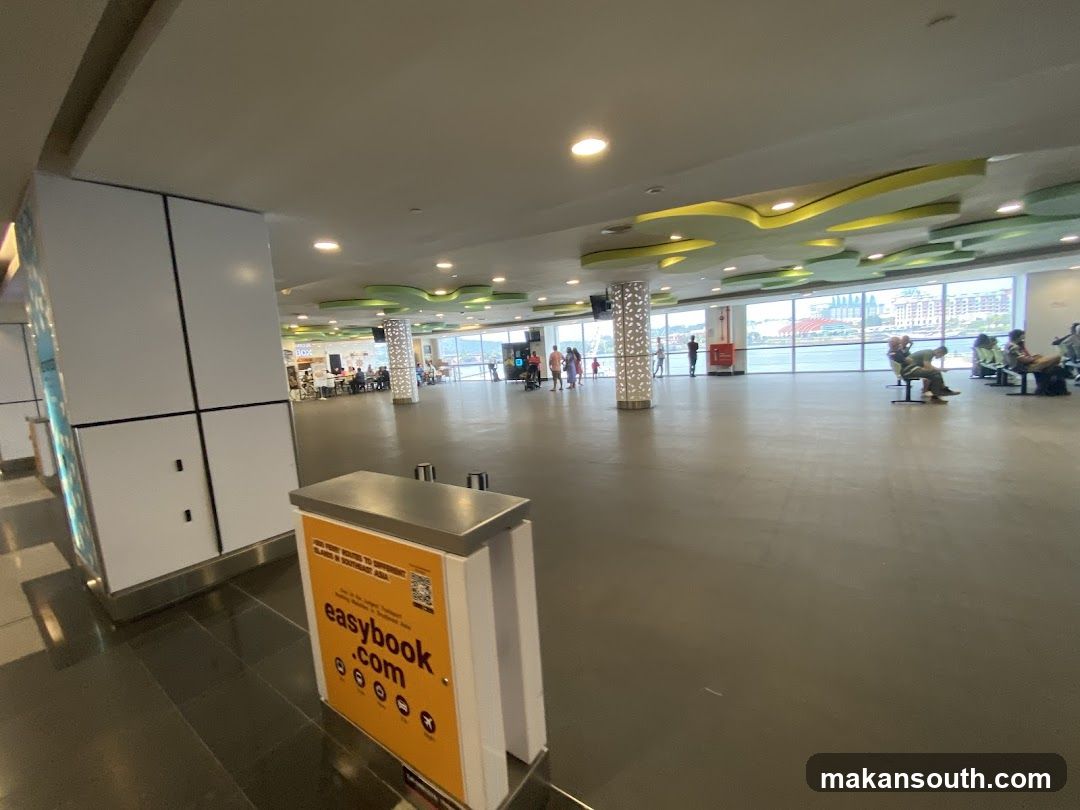 Airport Terminal Interior with Easybook Ad