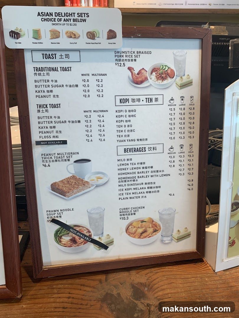 Asian Delight Sets Menu Board