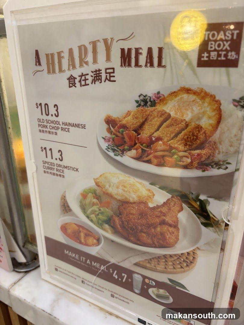 A Hearty Meal Menu Board