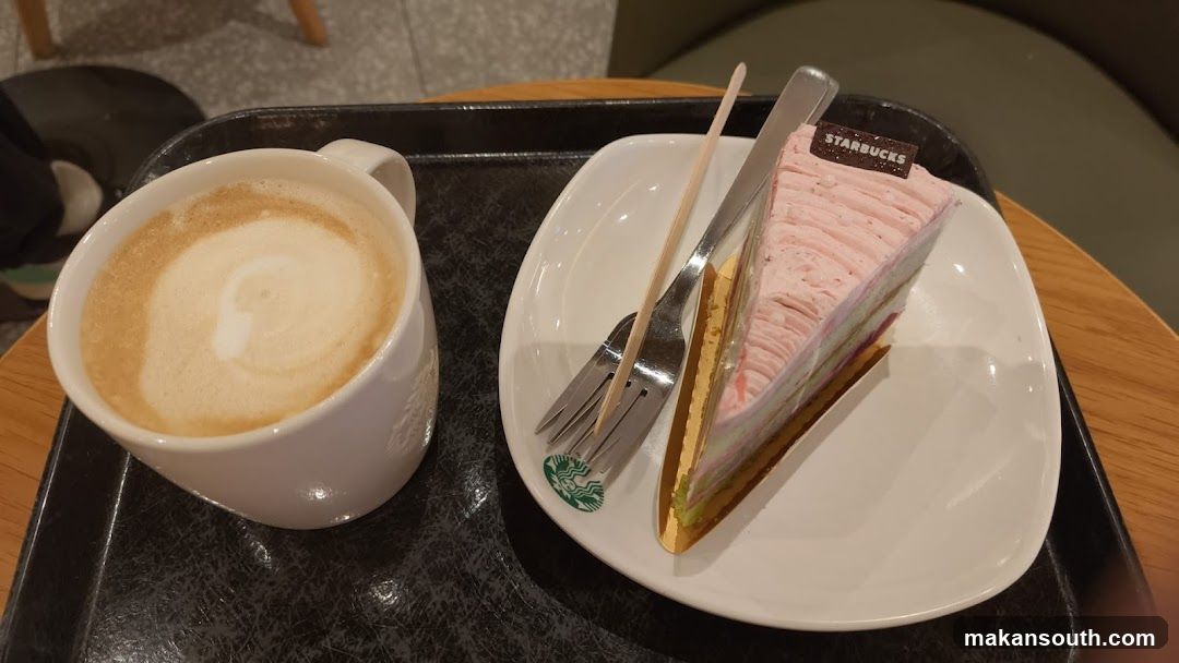 Starbucks Coffee and Cake Slice