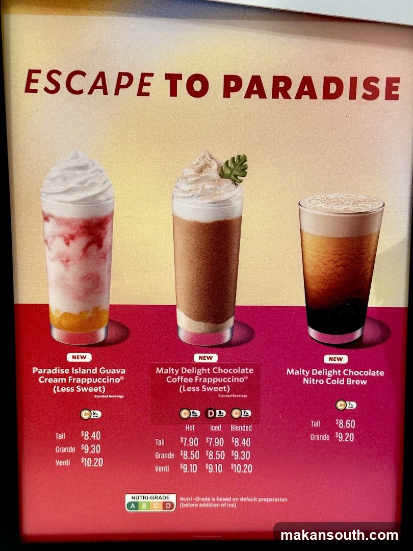 Escape to Paradise Menu Board