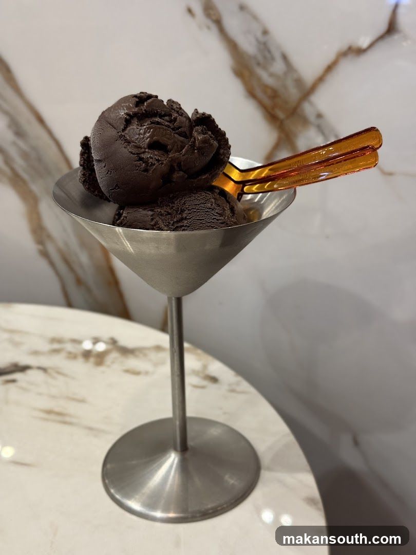 Chocolate Ice Cream in Martini Glass