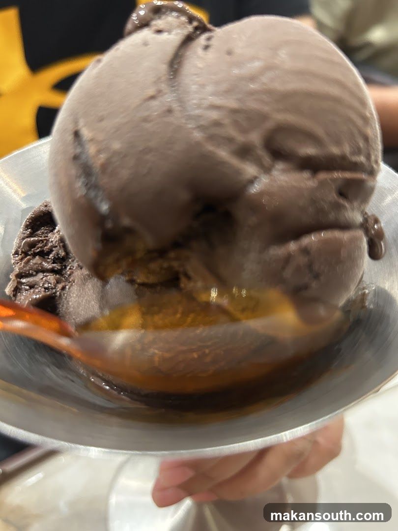 Chocolate Ice Cream with Syrup