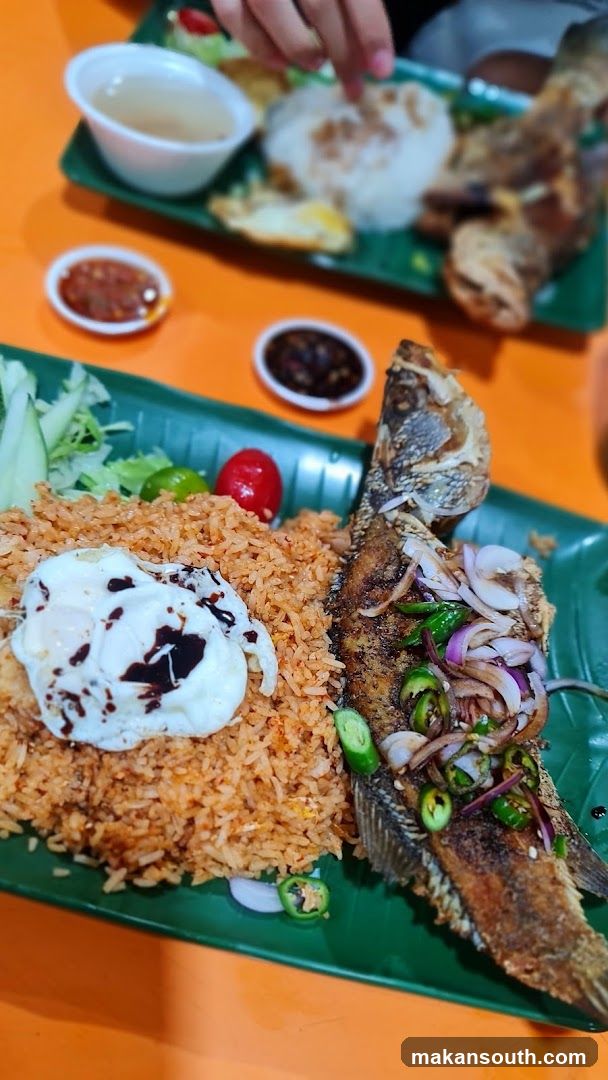 Fried Fish and Rice Meal