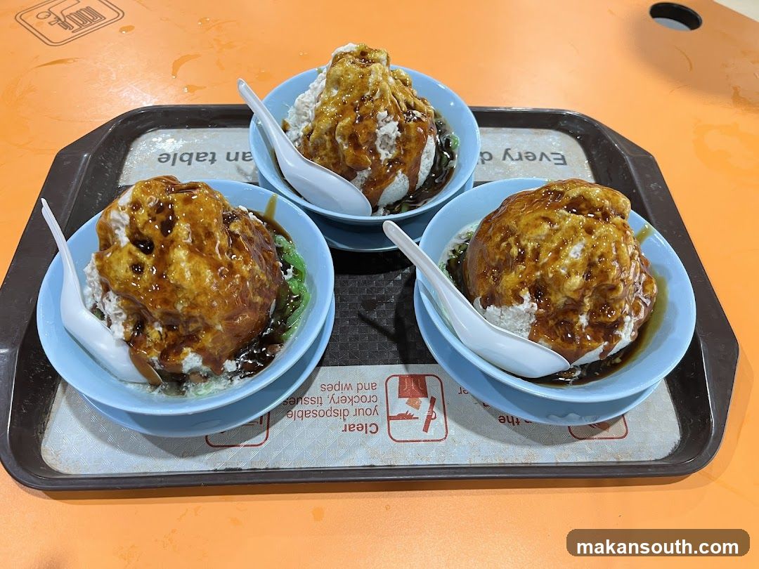 Shaved Ice Desserts on Tray