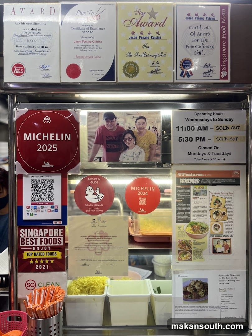 Food Stall Display with Awards and Menu Board