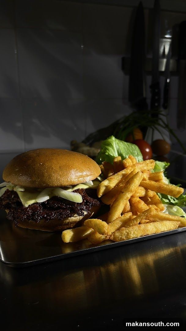 Burger and Fries on a Tray