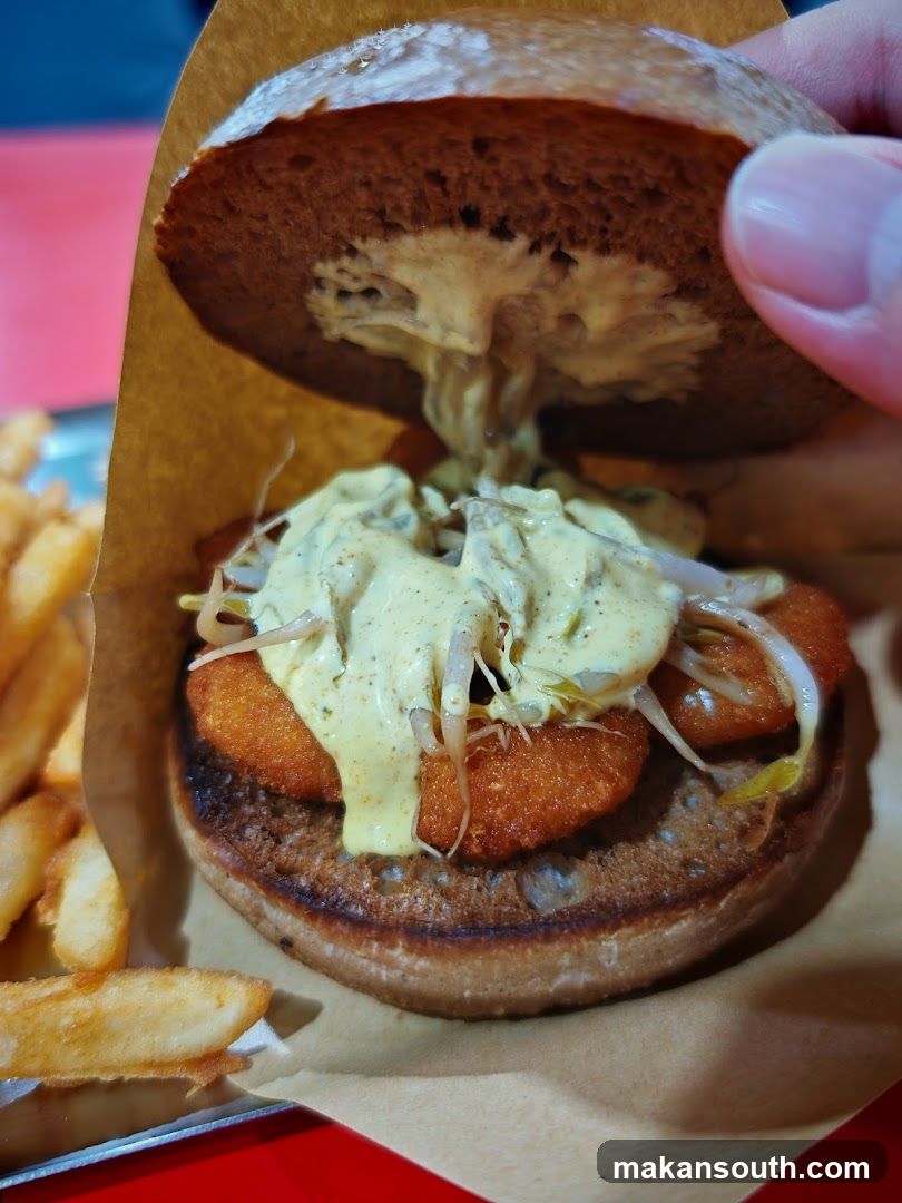 Burger with Sauce and Fries