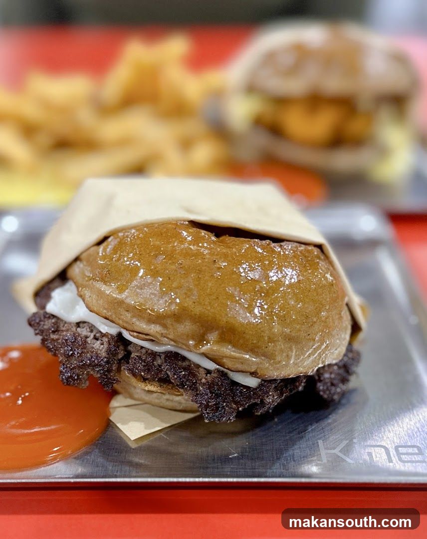 Burger with Fries and Ketchup