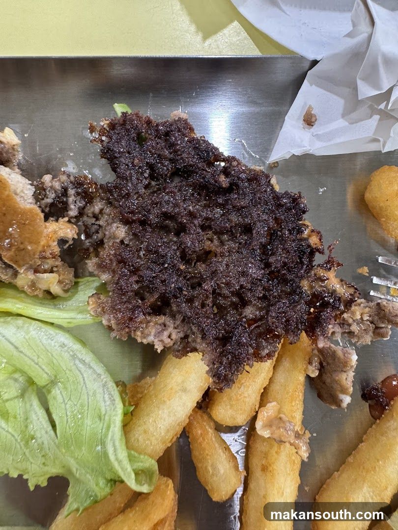 Food Plate with Fried Items and Meat