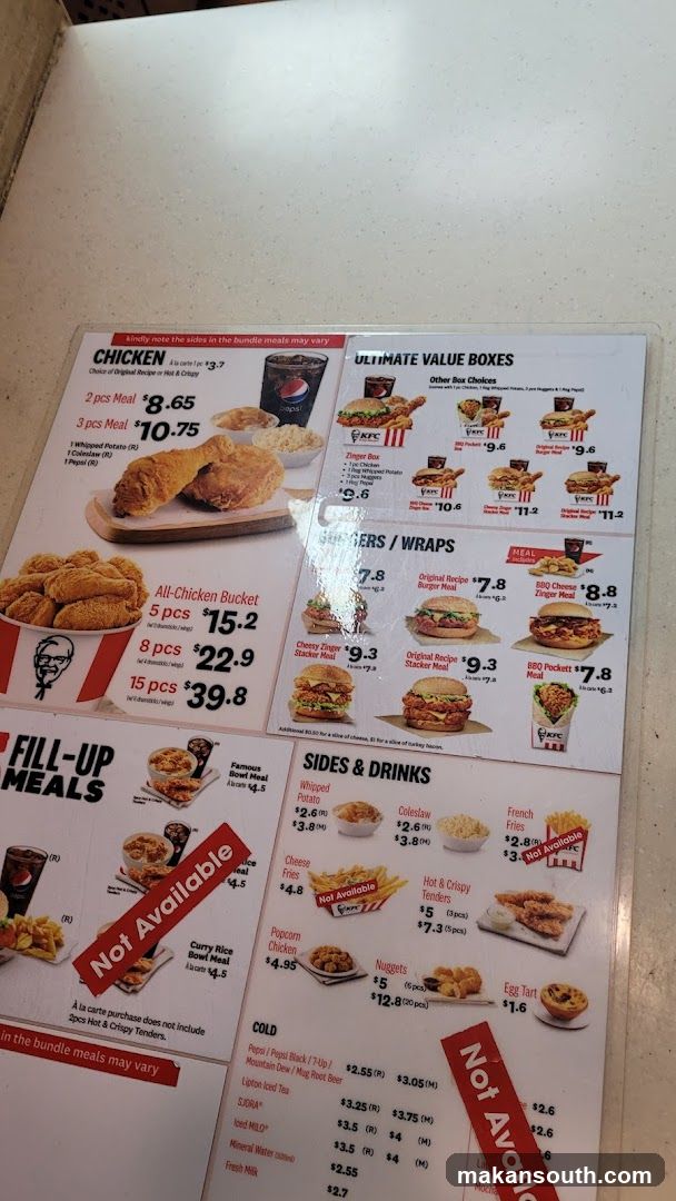 KFC Menu Board