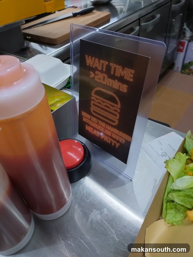 Wait Time Sign in Restaurant Kitchen