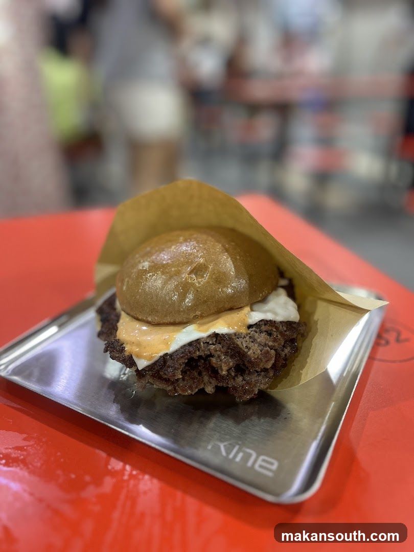 Burger on tray