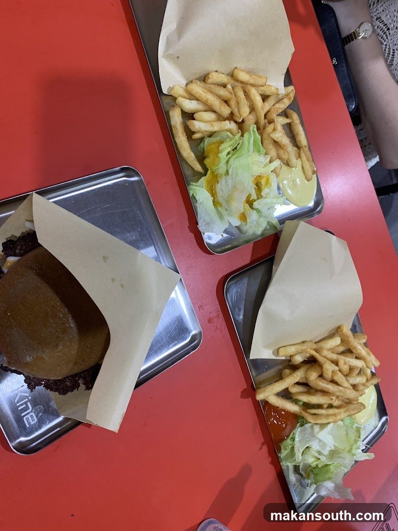 Food on red table