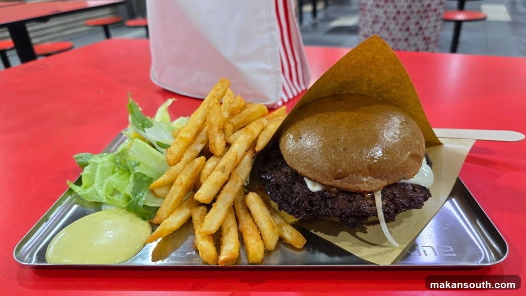 Burger Meal with Fries and Salad