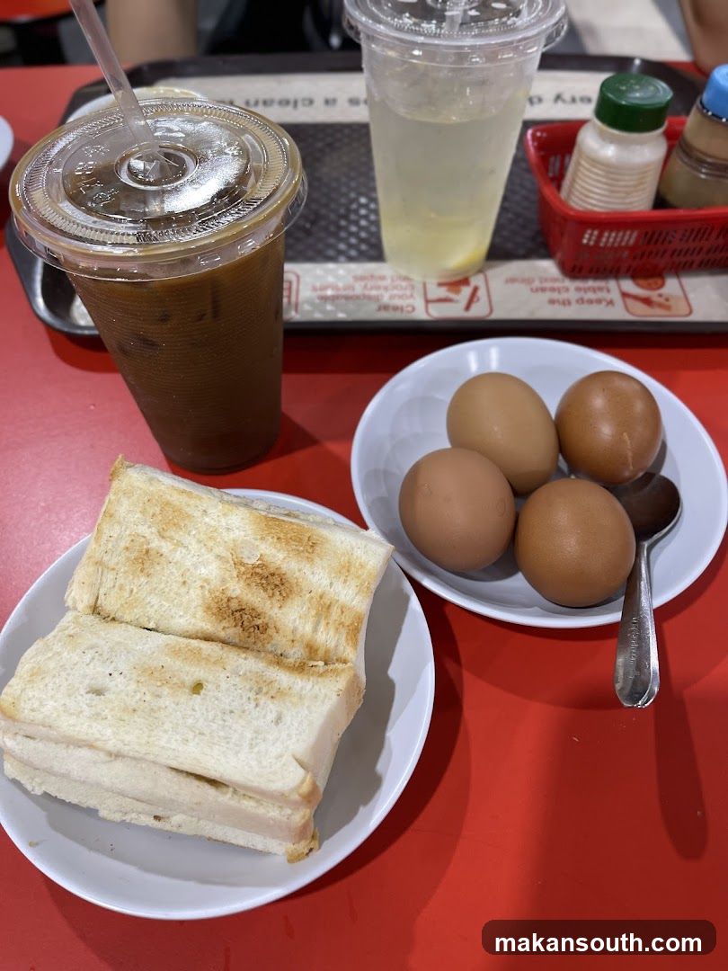 Breakfast Meal with Toast and Eggs