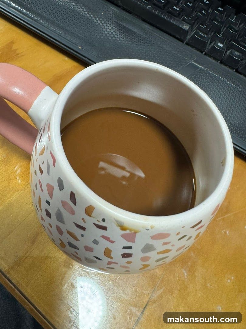 Coffee in patterned mug