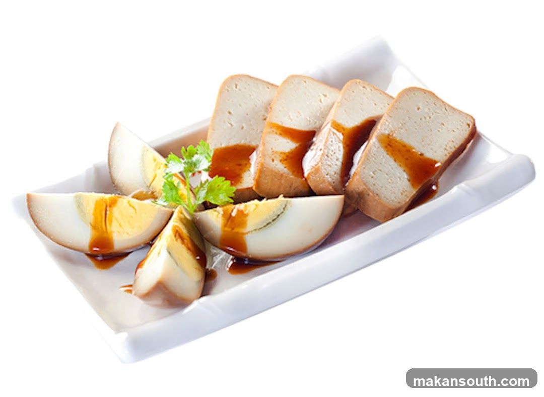 Sliced Boiled Eggs and Tofu with Sauce