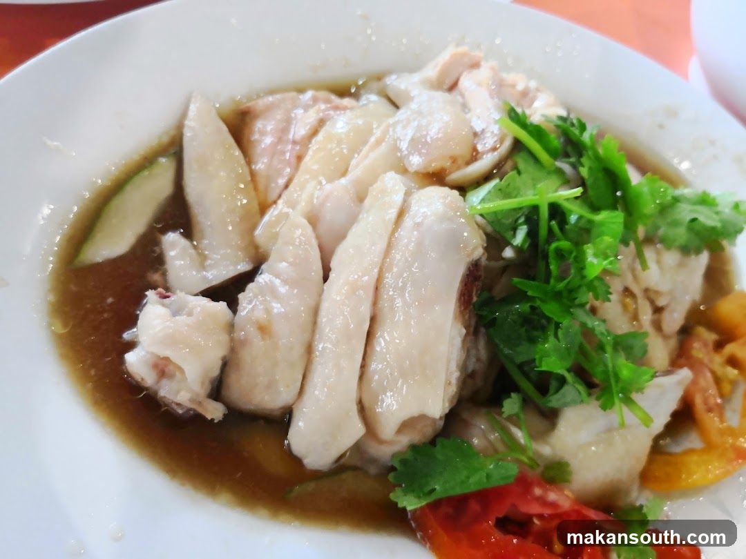 Chicken dish with sauce and garnish