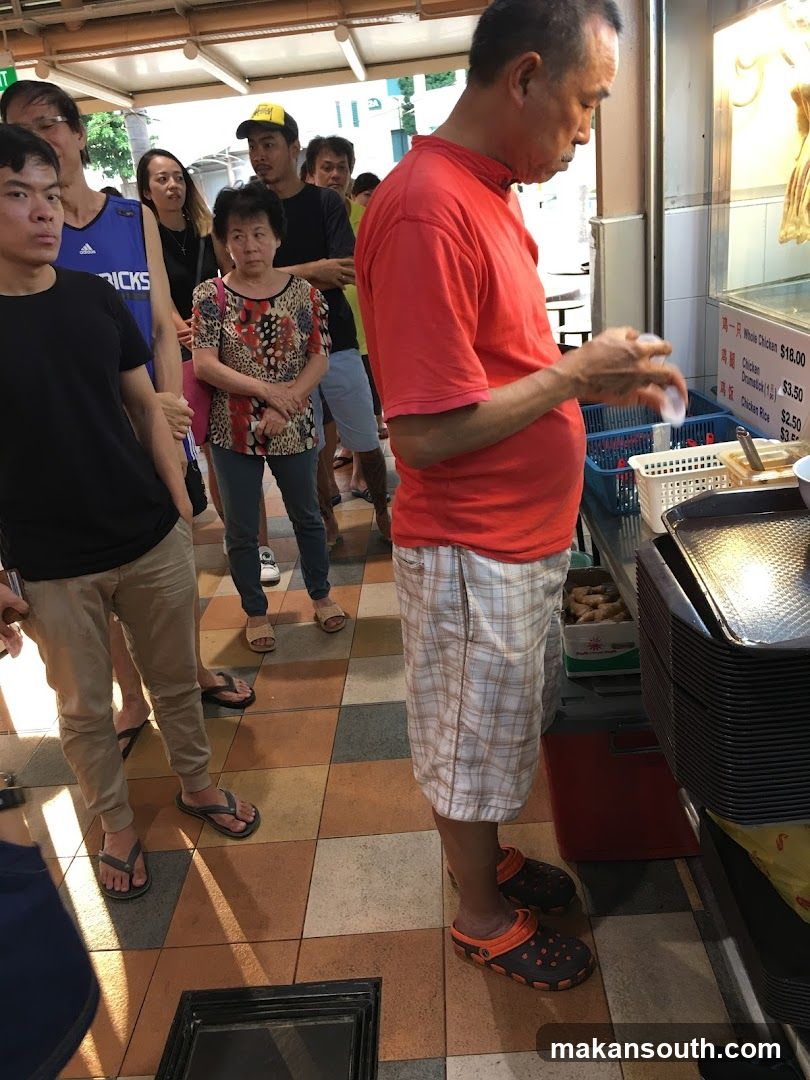 Customers at a food stall