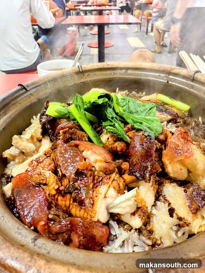 Claypot Rice with Meat and Greens