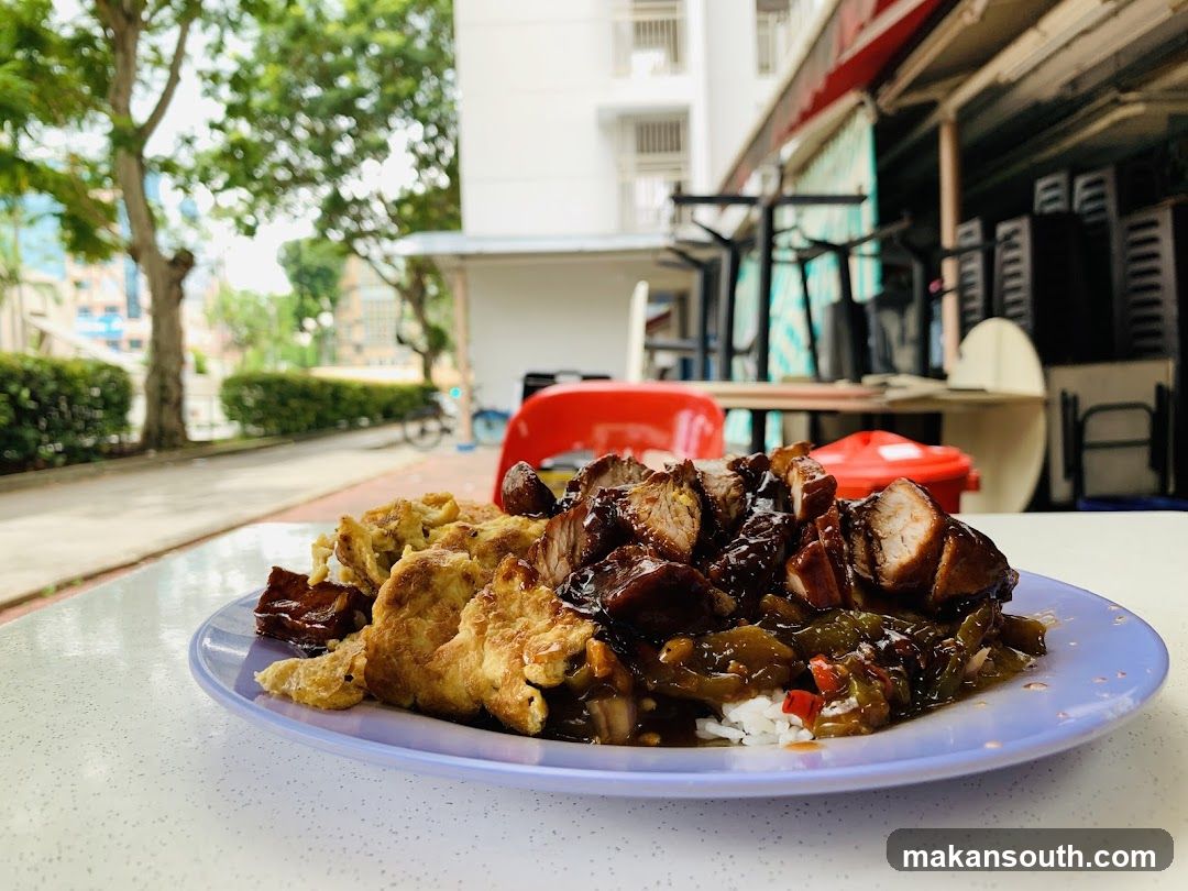 Plate of food at outdoor table