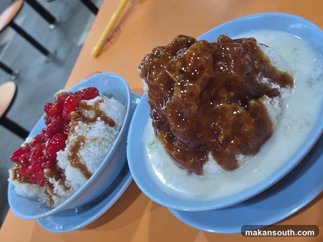 Dessert Bowls with Syrup and Ice Cream