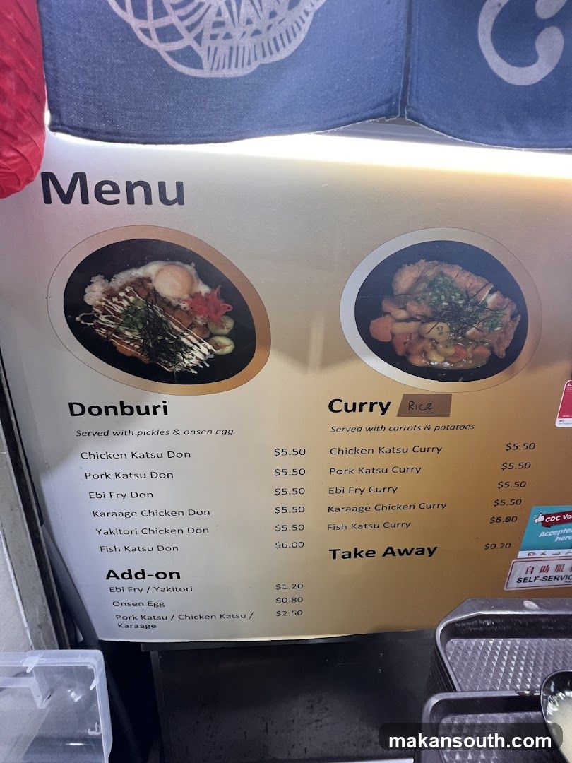 Donburi and Curry Menu Board