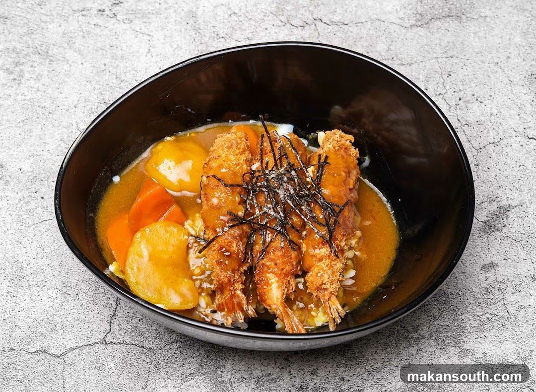 Curry Rice with Tempura Shrimp