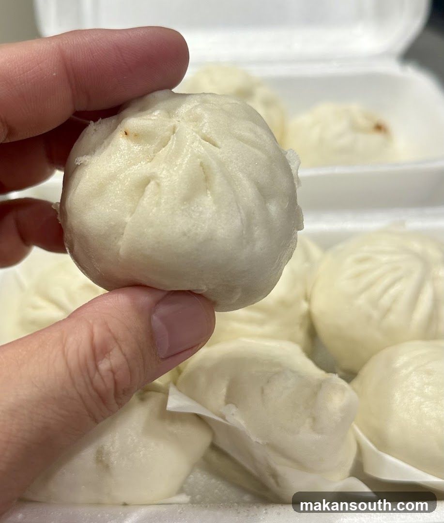 Hand Holding Steamed Bun