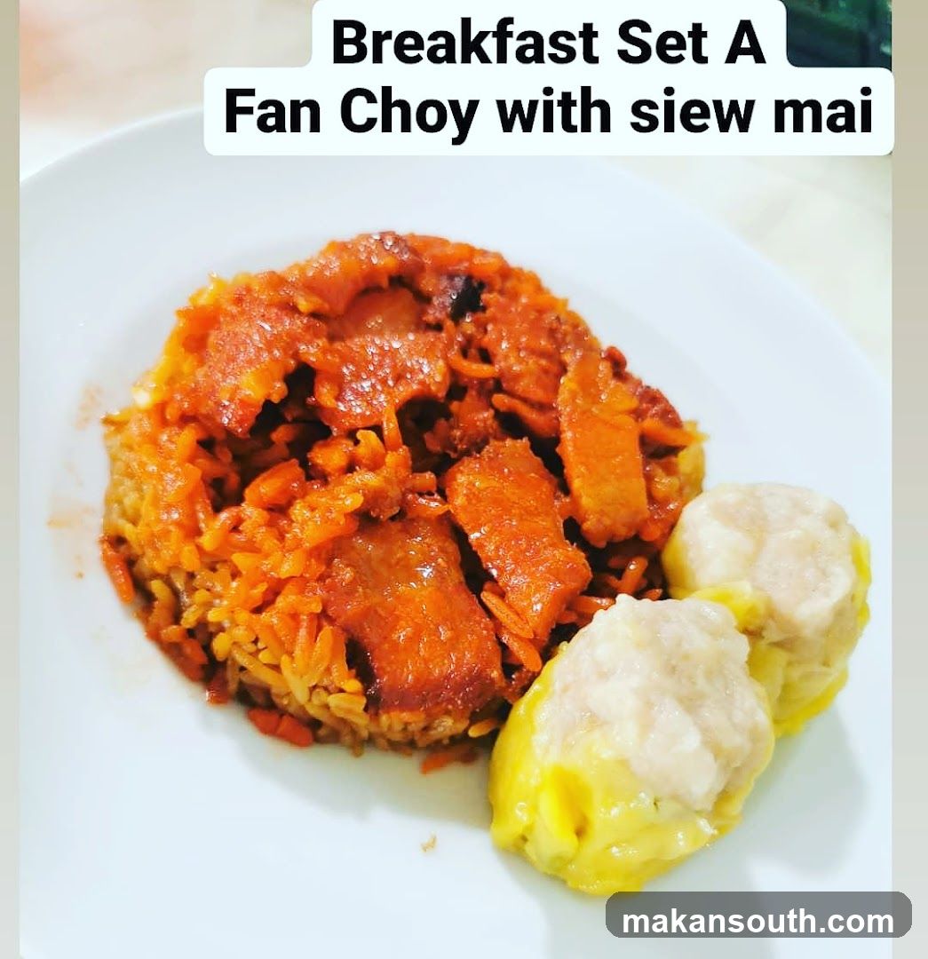 Breakfast Set A Fan Choy with siew mai