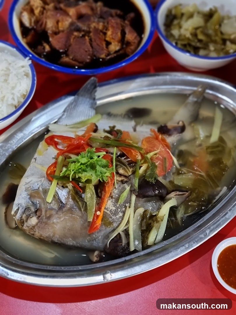 Steamed Fish with Vegetables and Side Dishes