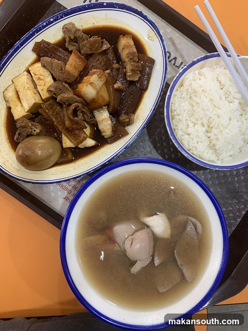 Food Tray with Braised Dishes and Soup