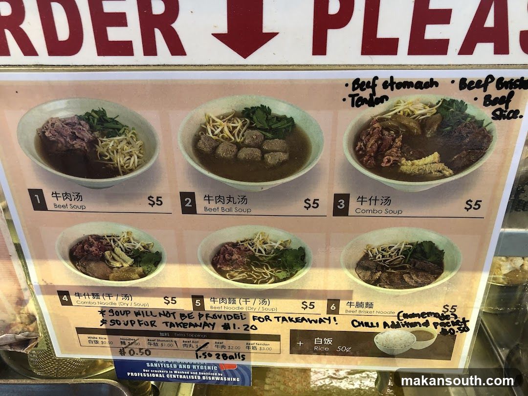 Beef Noodle Soup Menu Board