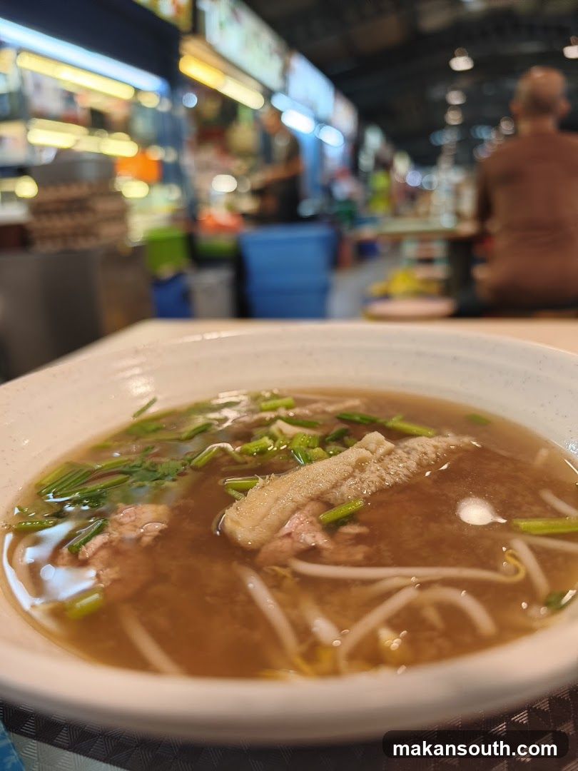 Bowl of Noodle Soup in Market Hall