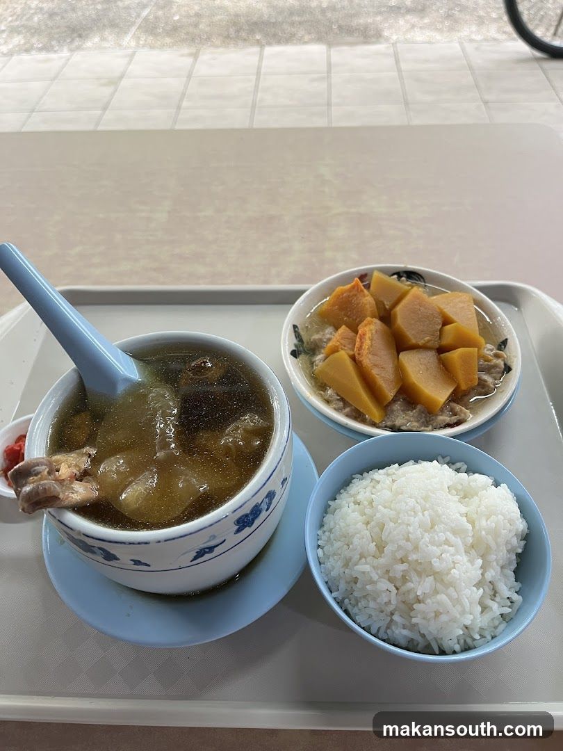Meal Tray with Soup, Rice and Side Dish