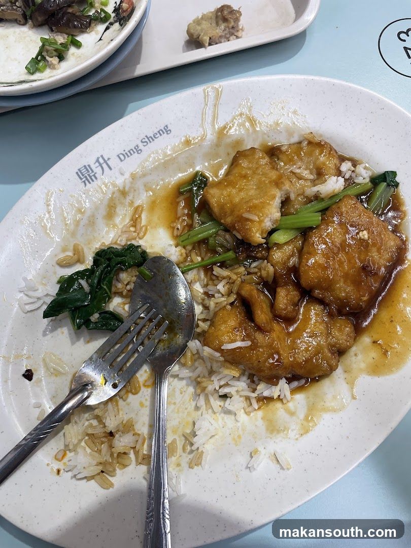 Dish with Rice and Sauce