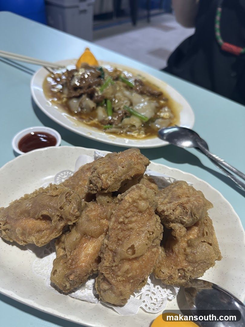 Fried Chicken Wings and Noodles