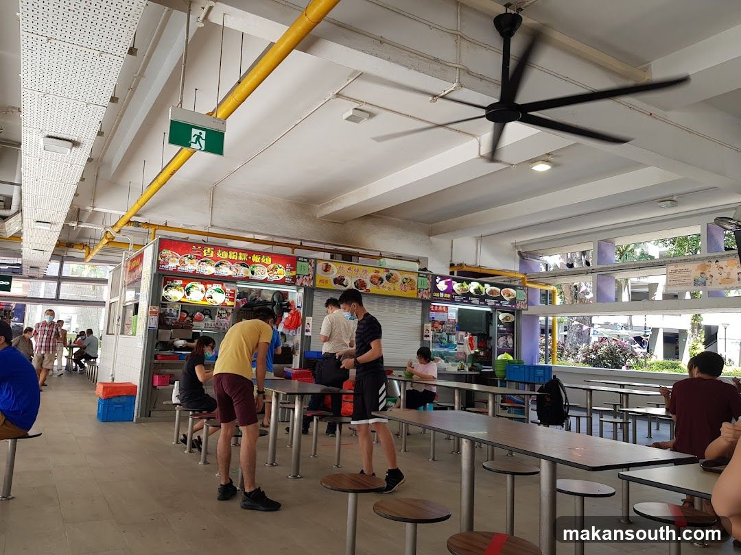 Food court with stalls and seating