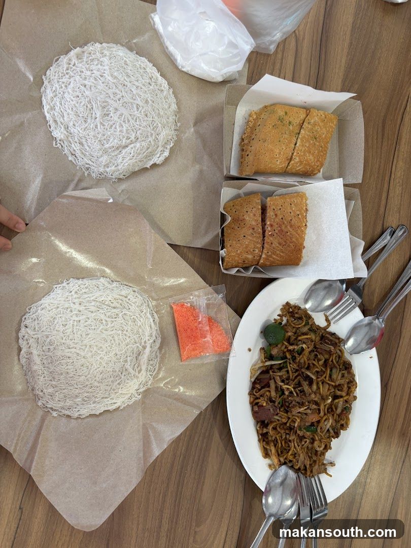 Food spread on a wooden table