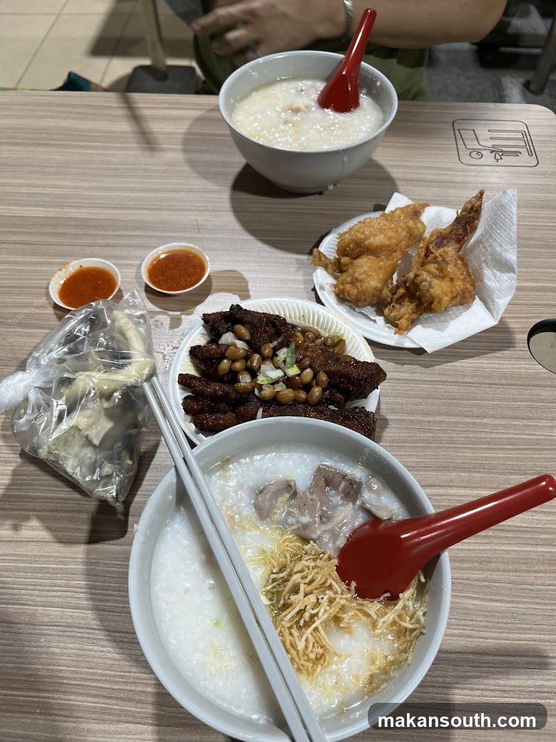 Congee and Fried Chicken Wings