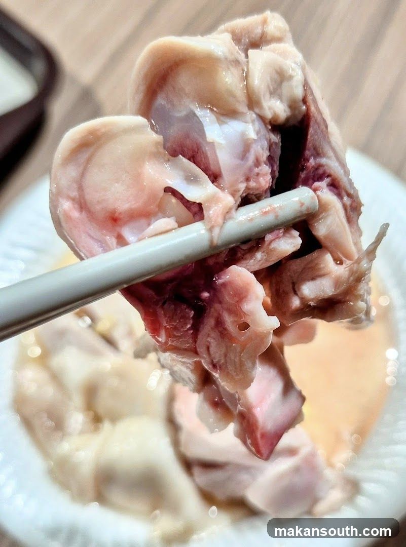 Close-up of Poached Chicken