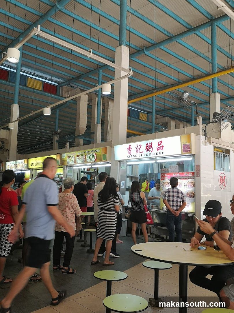 Food court with stalls and patrons