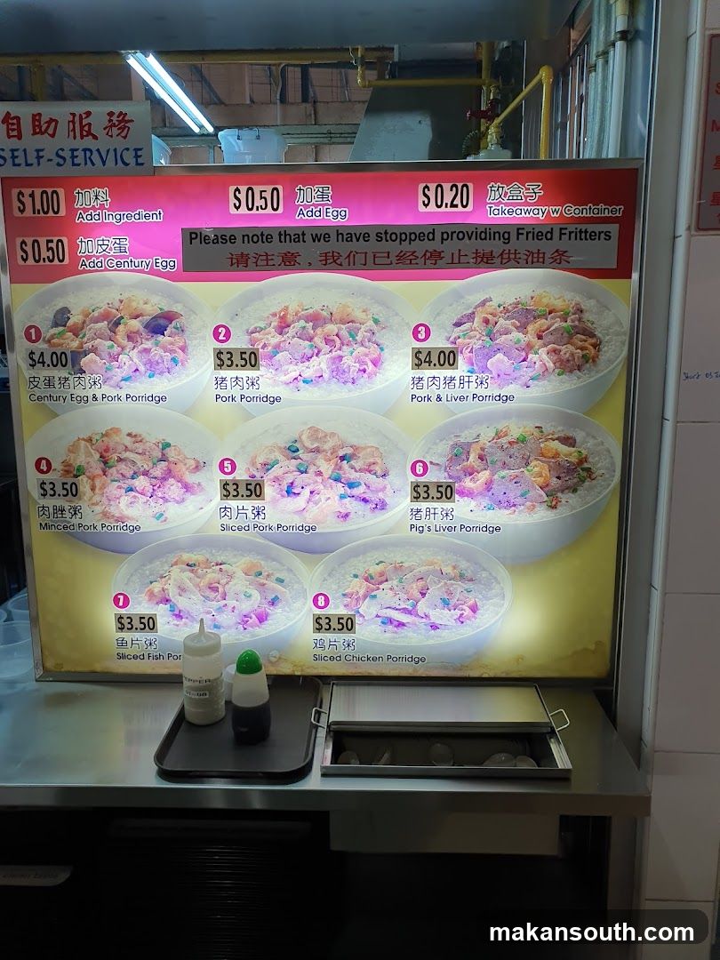 Porridge Menu