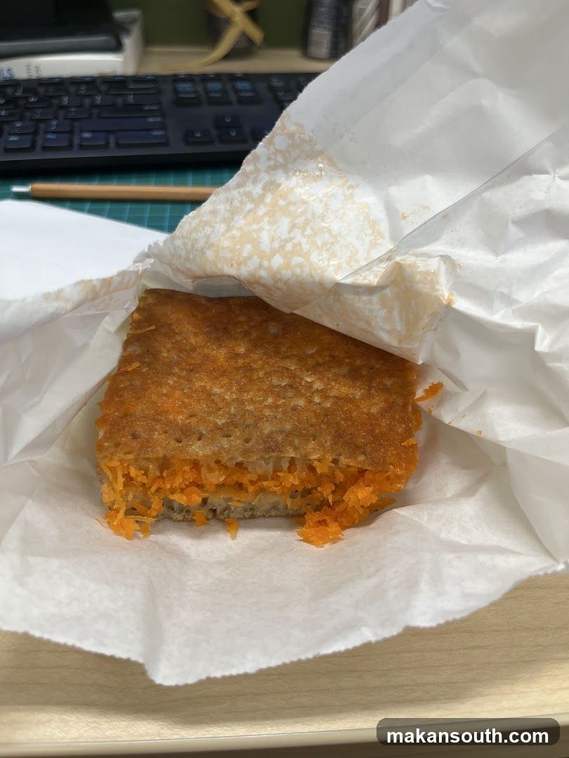 Sandwich with shredded orange filling