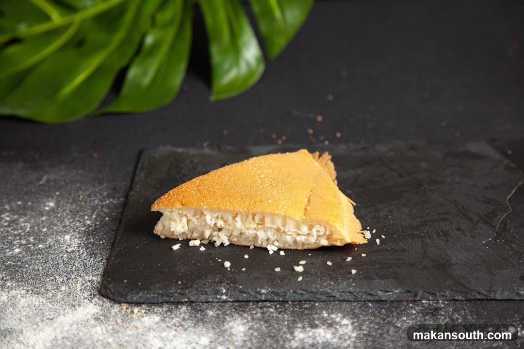 Slice of Sweet Pancake with Coconut Filling