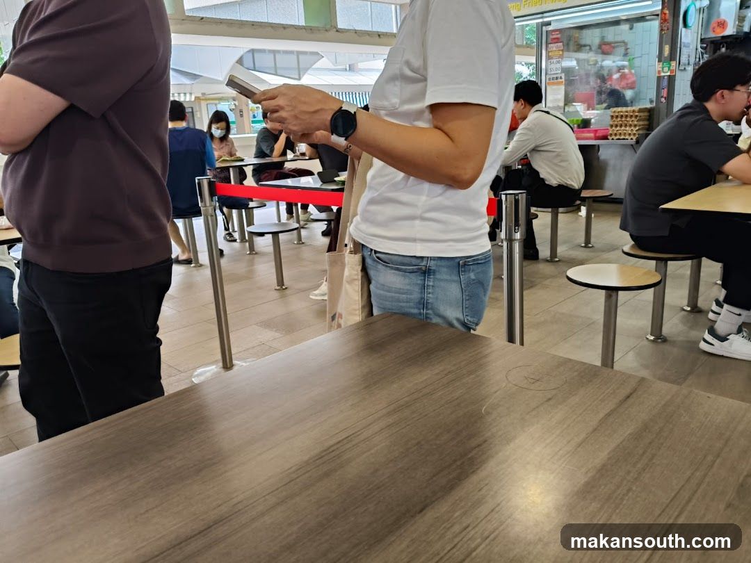 Food court with patrons