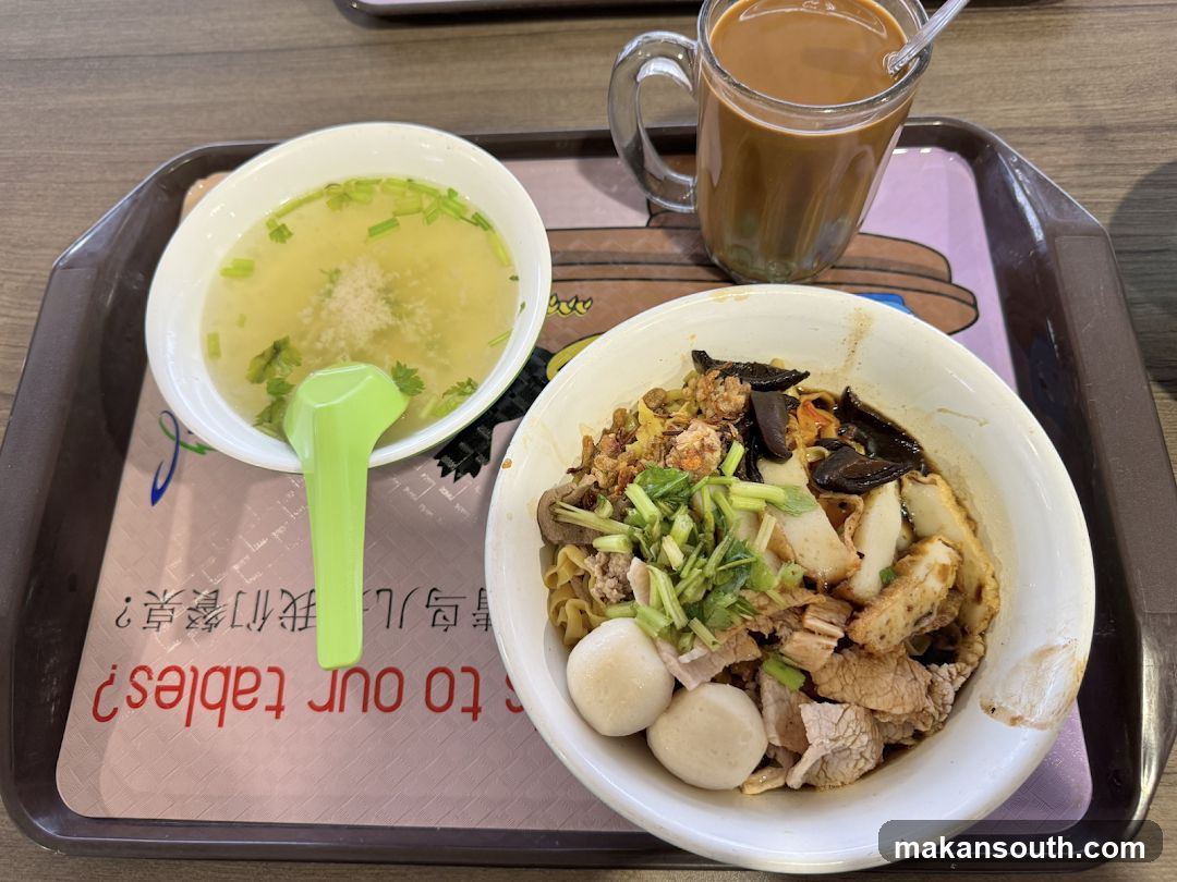 Noodles with Soup and Coffee