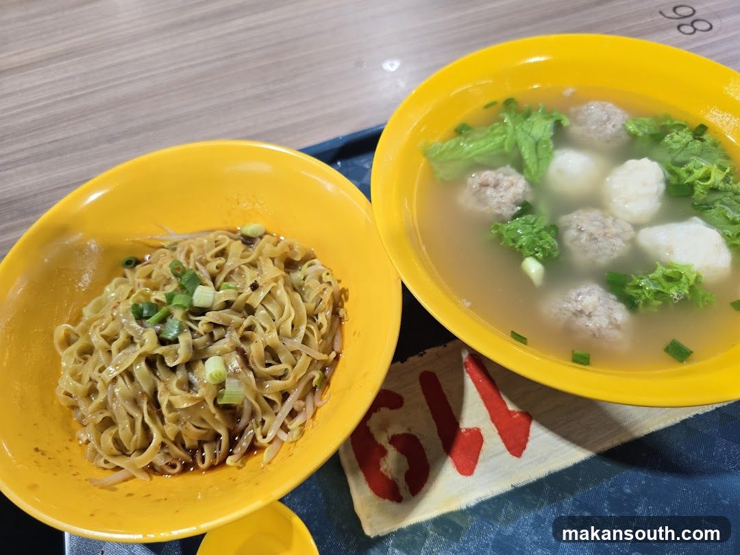 Noodles and Meatball Soup