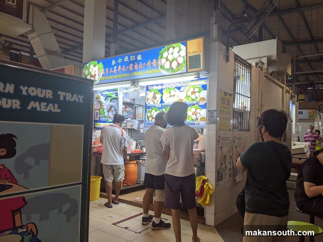 Food Stall with Menu and Customers